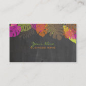 PixDezines Monstera, retro tropisch gebladerte Visitekaartje (Achterkant)