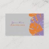 PixDezines Monstera, retro tropisch gebladerte Visitekaartje (Achterkant)