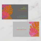 PixDezines Monstera, retro tropisch gebladerte Visitekaartje (Voorkant / Achterkant)