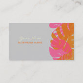 PixDezines Monstera, retro tropisch gebladerte Visitekaartje (Achterkant)