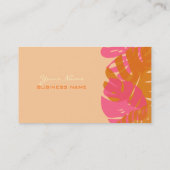 PixDezines Monstera, retro tropisch gebladerte Visitekaartje (Achterkant)