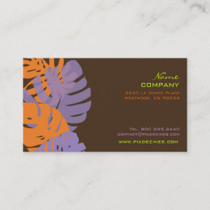 PixDezines Monstera, retro tropisch gebladerte Visitekaartje