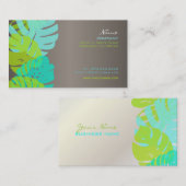 PixDezines Monstera, retrotropische bladeren Visitekaartje (Voorkant / Achterkant)