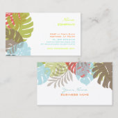 PixDezines Monstera, retrotropische bladeren Visitekaartje (Voorkant / Achterkant)
