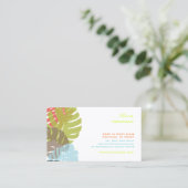 PixDezines Monstera, retrotropische bladeren Visitekaartje (Staand voorkant)