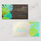 PixDezines monstera, retrotropische bladeren Visitekaartje (Voorkant / Achterkant)