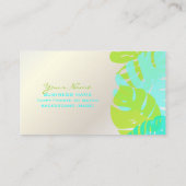 PixDezines monstera, retrotropische bladeren Visitekaartje (Achterkant)