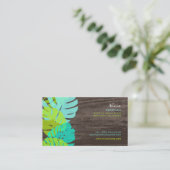 PixDezines monstera, retrotropische bladeren Visitekaartje (Staand voorkant)