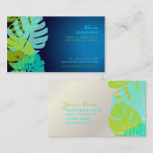 PixDezines Monstera, retrotropische bladeren Visitekaartje (Voorkant / Achterkant)