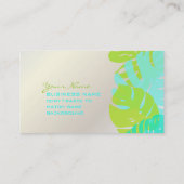 PixDezines Monstera, retrotropische bladeren Visitekaartje (Achterkant)