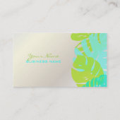 PixDezines Monstera, retrotropische bladeren Visitekaartje (Achterkant)