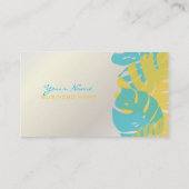 PixDezines Monstera, retrotropische bladeren Visitekaartje (Achterkant)