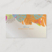 PixDezines Monstera, retrotropische bladeren Visitekaartje (Achterkant)