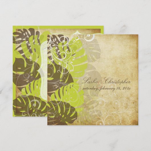 PixDezines  monstera+swirls/dij achtergrond Kaart (Voorkant / Achterkant)