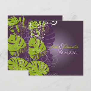 PixDezines MONSTERA+SWIRLS PURPLE+GREEN Kaart