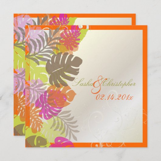 PixDezines Monstera, Tropische oliage+Swirls Kaart (Voorkant / Achterkant)