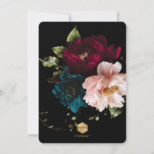 PixDezines Moody Botanical Brunch Bubble Kaart (Achterkant)