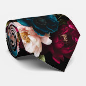 PixDezines Moody Botanical Flowers DIY Background Stropdas (Opgerold)