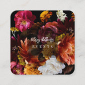 PixDezines Moody Botanical Flowers Ranunculus Vierkante Visitekaartje (Voorkant)