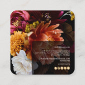 PixDezines Moody Botanical Flowers Ranunculus Vierkante Visitekaartje (Achterkant)