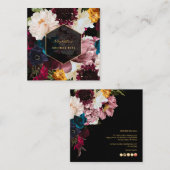 PixDezines Moody Botanical Flowers Vierkante Visitekaartje (Voorkant / Achterkant)