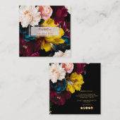 PixDezines Moody Botanical Flowers Vierkante Visitekaartje (Voorkant / Achterkant)