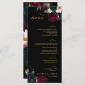 PixDezines Moody Botanische Thee Anemoon Burgundy Menu (Voorkant / Achterkant)