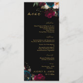 PixDezines Moody Botanische Thee Anemoon Burgundy Menu (Voorkant)