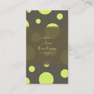 PixDezines moss green polka dots/DIY backgrouut Visitekaartje