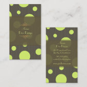 PixDezines moss green polka dots/DIY backgrouut Visitekaartje (Voorkant / Achterkant)