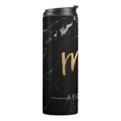 PixDezines Mr. BLACK MARBLE FAUX GOLD Thermosbeker (Gedraaid links)