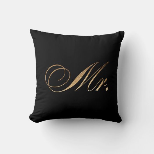 PixDezines Mr kussen/faux gouden folie Kussen (Voorkant)