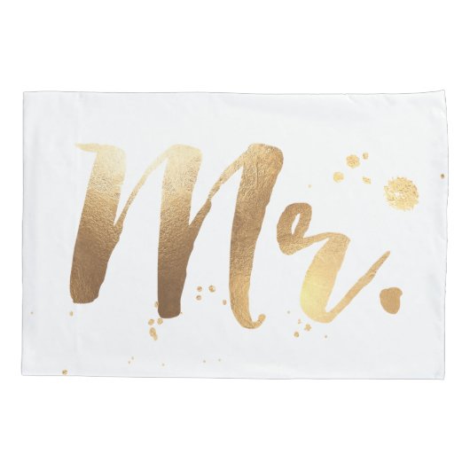 PixDezines mr/mrs/faux Gold/DIY kleuren Kussensloop (Achterkant-Links)