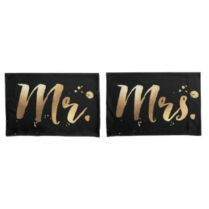 PixDezines mr/mrs/faux Gold/DIY kleuren Kussensloop