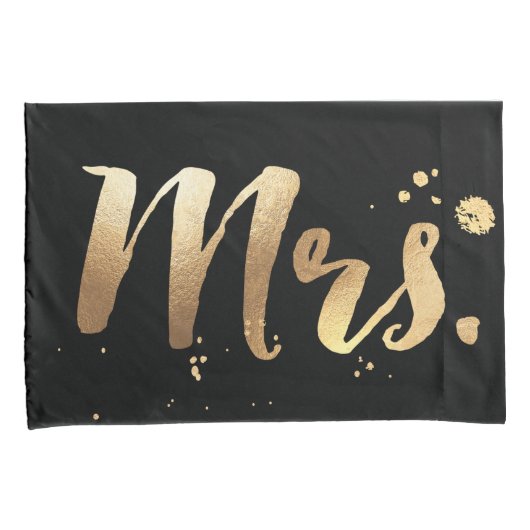 PixDezines mr/mrs/faux Gold/DIY kleuren Kussensloop (Voorkant-Rechts)