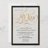 PixDezines Mr. Mrs. Faux Gold Fancy Script Kaart (Voorkant)