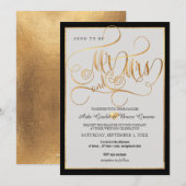 PixDezines Mr. Mrs. Faux Gold Fancy Script Kaart (Voorkant / Achterkant)