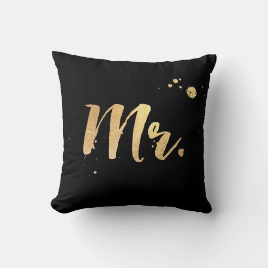 PixDezines Mr. pillow/faux goudfolie/DIY achtergro Kussen (Voorkant)