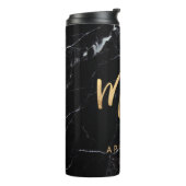 PixDezines Mrs BLACK MARBLE FAUX GOLD Thermosbeker (Gedraaid links)