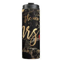 PixDezines Mrs. BLACK MARBLE FAUX GOLD VEINS