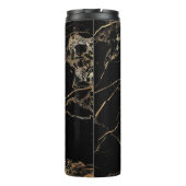 PixDezines Mrs. BLACK MARBLE FAUX GOLD VEINS Thermosbeker (Achterkant)