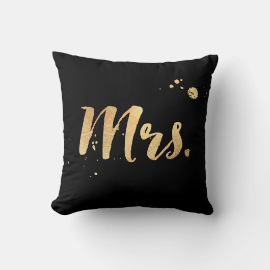 PixDezines Mrs pillow/faux goudfolie/DIY achtergro Kussen (Voorkant)