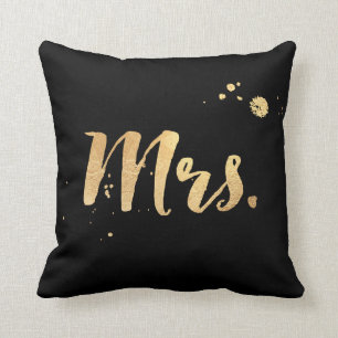 PixDezines Mrs pillow/faux goudfolie/DIY achtergro Kussen