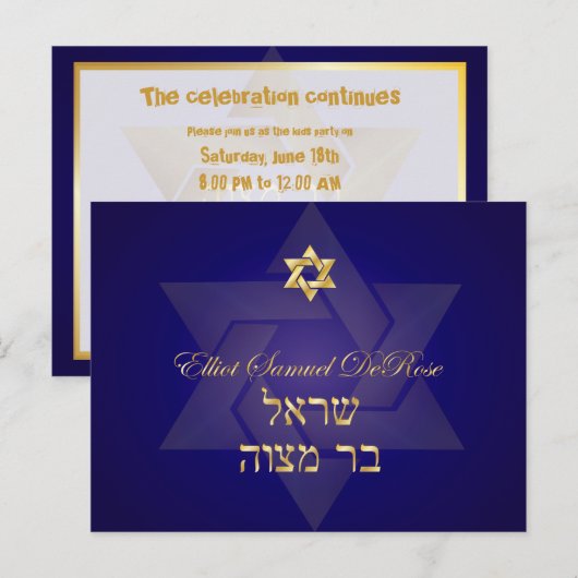 PixDezines Mtizvah rsvp Briefkaarten voor 5x7 Invi (Voorkant / Achterkant)