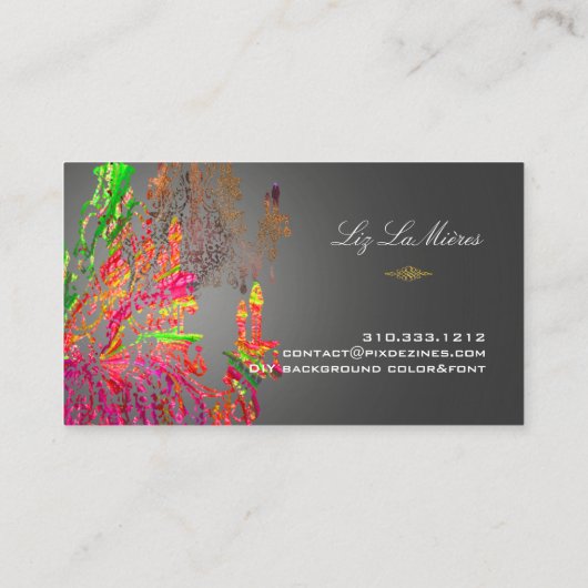 PixDezines murano glass chandelier/DIY kleur Visitekaartje (Achterkant)