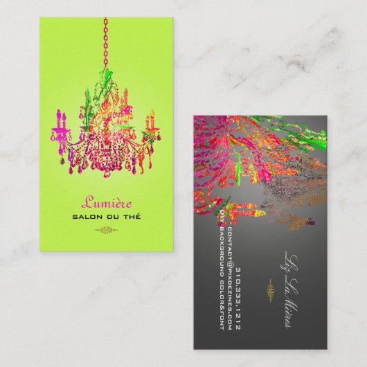 PixDezines murano glass chandelier/DIY kleur Visitekaartje (Voorkant / Achterkant)