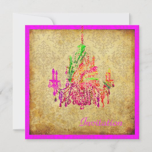 PixDezines  muranoglazen kandelaar+damask Kaart (Voorkant)