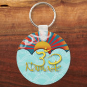 PixDezines namaste+wind+water+sunburst+om Sleutelhanger (Voorkant)