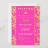 PixDezines natasha damask/Bat Mitzvah/roze/goud Kaart (Voorkant)