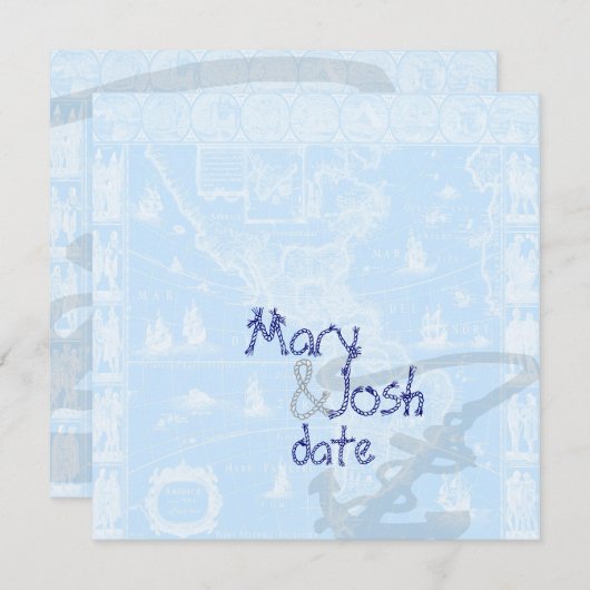 PixDezines Nautical Antiek Map Kaart (Voorkant / Achterkant)